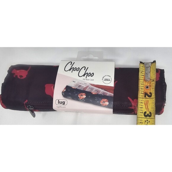 Lug Choo Choo Pill XL Organizer Case Cats Orchid 7 Daily Compartments 9"x3" NEW - Picture 9 of 10